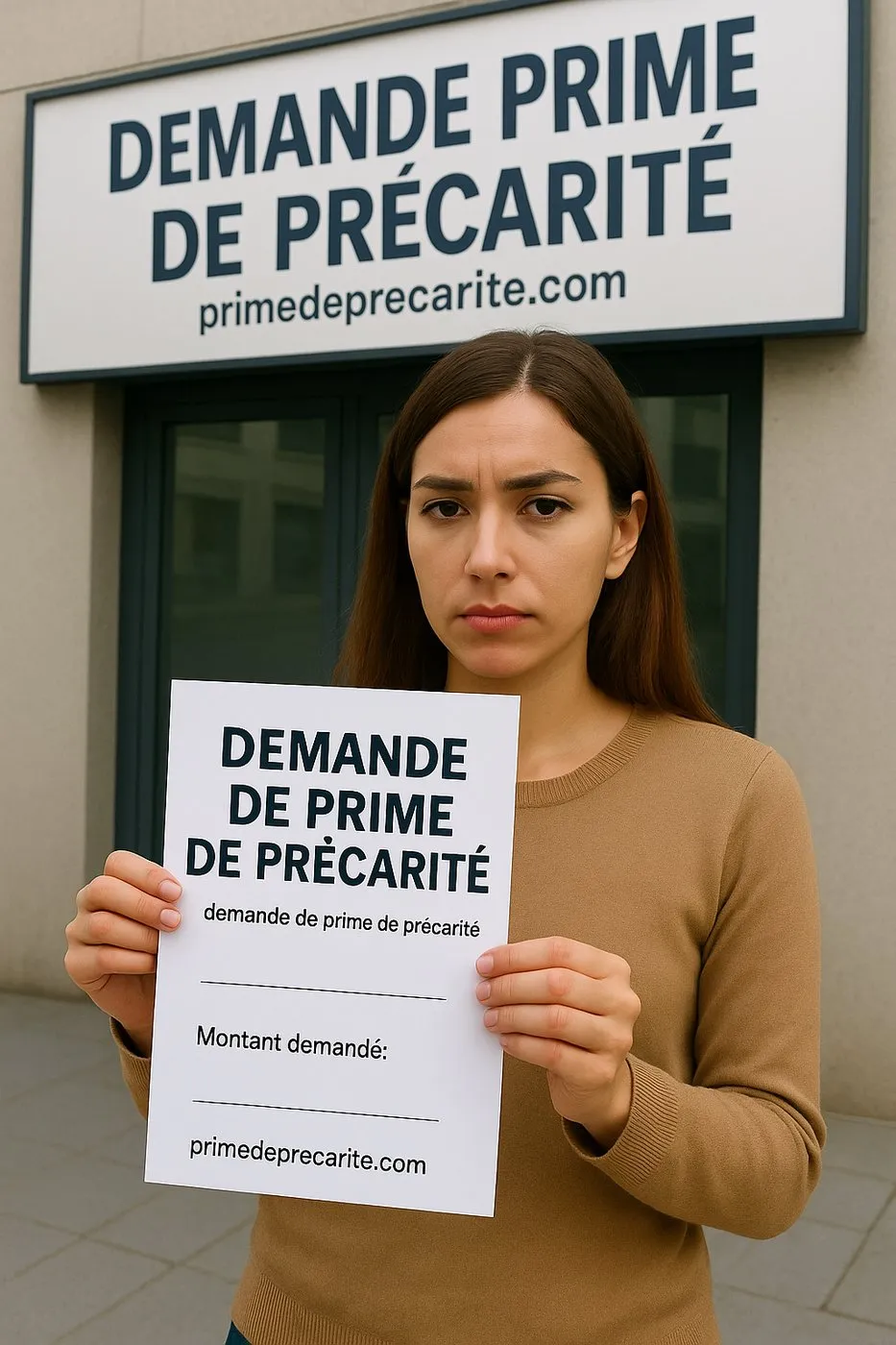 Salariée tenant une demande écrite de prime de précarité